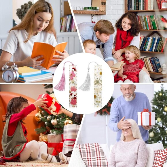 Bookmarks for Women, 2PCS Book Marks for Reading Women, Durable Handmade Dried F - Picture 7 of 7